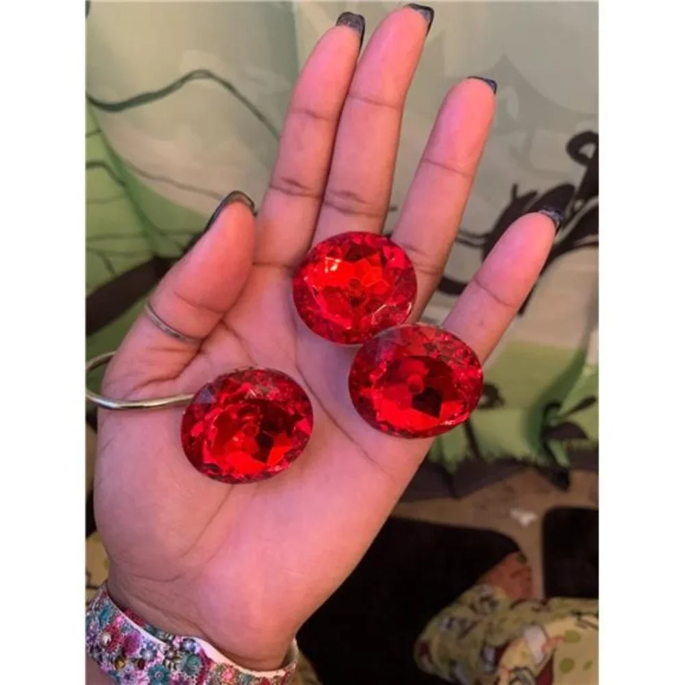 Round Acrylic Decorative Rhinestones Bling Rolling Bathroom Bath Set of 12 Rings